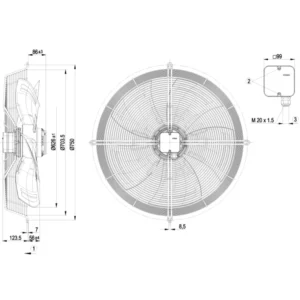 Ventilátor EBM 630mm szívó 1~ S6E 630-AN01-01