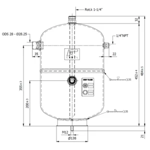 Folyadéktartály 22L RV-280x452 - 45 bar